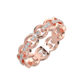 Eternity Diamond Link Ring